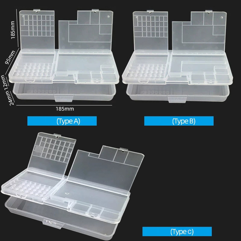 Electronic Repair Tutorial - Double-layer Electronic Transparent Plastic Component Storage