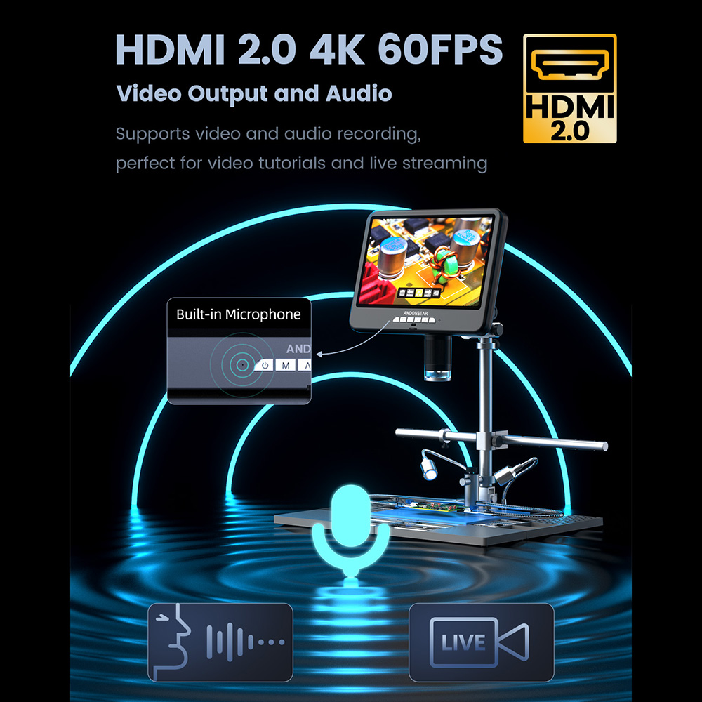 Andonstar 4K 60FPS HDMI Digita - Electronics Repair Plus 评论和价格
